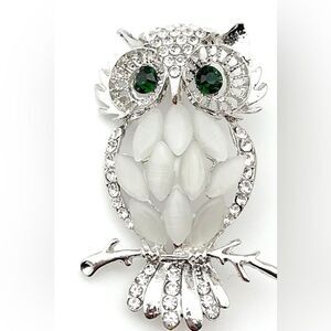 BLUE EYED OWL BROOCH